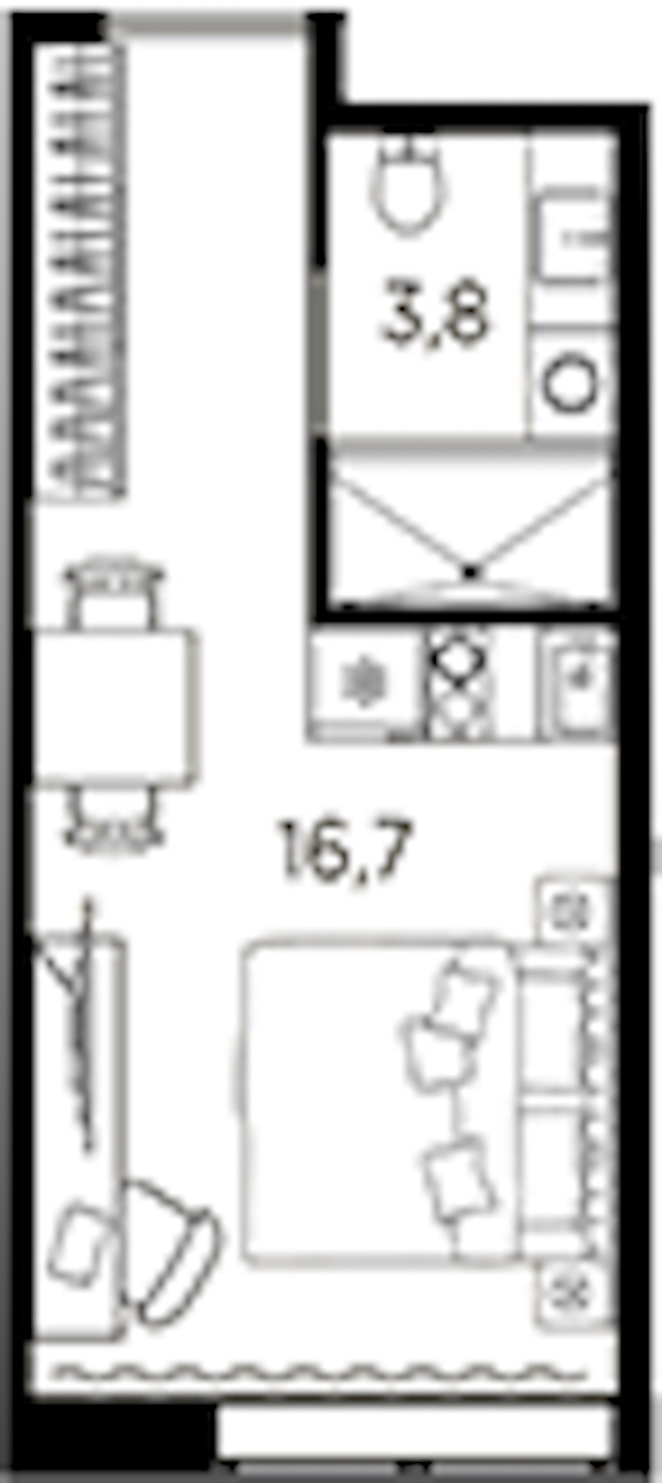 Квартира студия 20.5 м², 7/13 эт., ЖК «AVENIR Industrial»